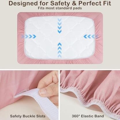 FIOBEE rainbow and butterfly pattern white changing pad cover for newborn nursery