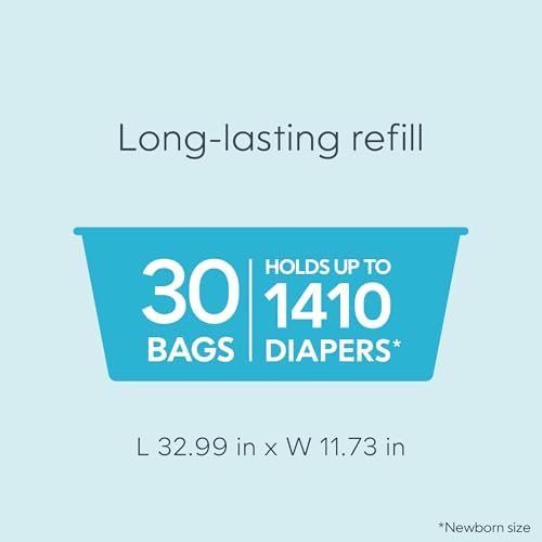 Side view of Diaper Genie Easy Roll Refill box with specifications