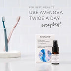 Close up of Avenova 20ml bottle showing pure hypochlorous acid ingredients.