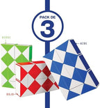 Neliblu twist puzzle blocks being shaped into a geometric ball structure