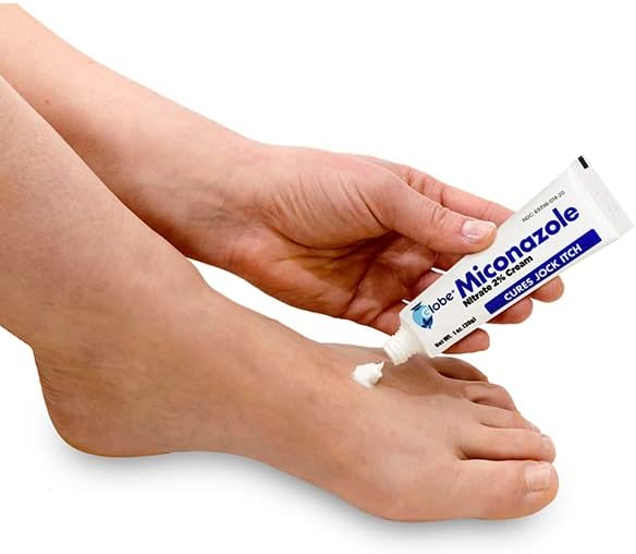 One ounce tube of Globe Miconazole Nitrate Cream for ringworm and jock itch relief