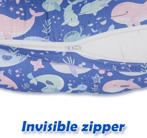 Machine washable feeding pillow cover side profile