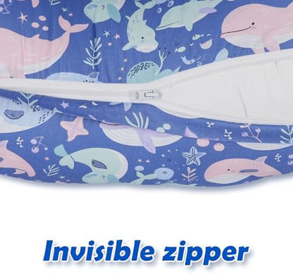 Machine washable feeding pillow cover side profile