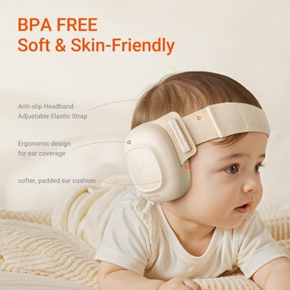 Soft memory foam ear cup detail of Mamazing earmuffs