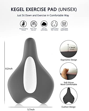 Gray cushion type Kegel exerciser for women and men's bladder control.