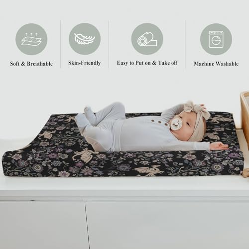Folded floral dragon nursery sheet for baby
