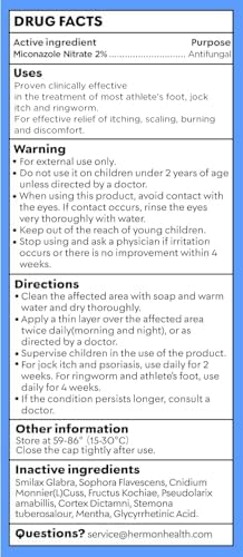 Hermon ringworm treatment for humans cream tube displaying directions for athlete foot relief