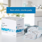 McKesson sterile wound care dressings two by three inch single pouch close up view