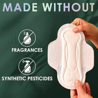 Side view of L. sanitary napkins highlighting the ultra thin profile.