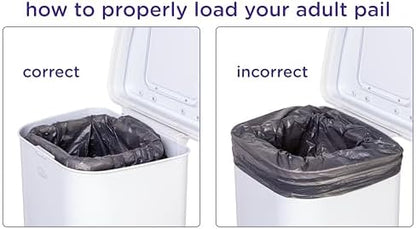 Close up of Ubbi diaper pail sliding lid mechanism