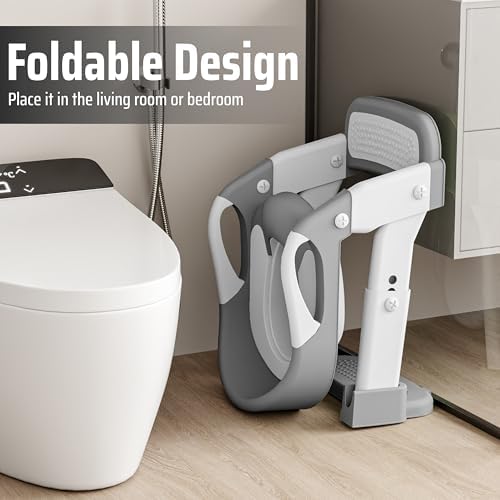 Zamno 3-in-1 baby commode trainer seat with safety grips demonstrating universal fit compatibility.
