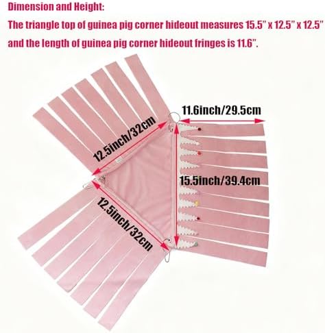 Guinea Pig Hideout,Pets Forest Cage Corner Hideout,Cage Accessories for Guinea Pig, Bunny, Chinchilla, Hamster, Rabbit and Other Small Pets, No Metal Fences (Pink,Medium) - Image 3