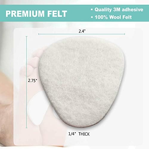 Premium wool felt texture detail for metatarsalgia relief pads