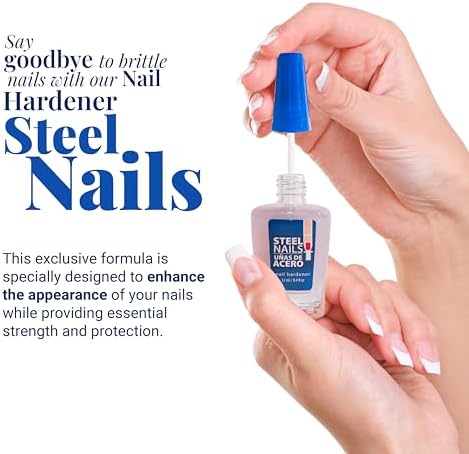 Steel Nails strengthener bottle with ingredient list visible