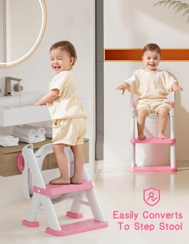 Side angle view of the stable triangular frame structure of the toddler step stool