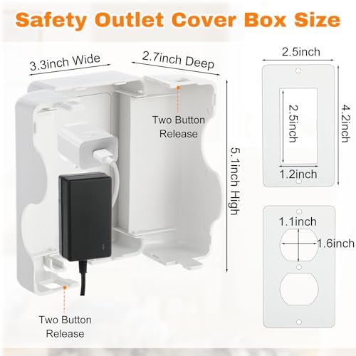 Close up of childproof double lock mechanism on outlet cover