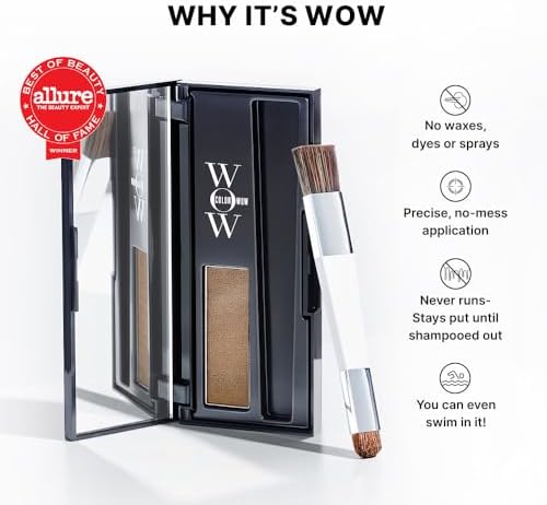 COLOR WOW non waxy hair powder compact layout for dark hair shades