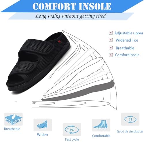 Top down view of open design AUSTYLCO slippers illustrating the wide fit for edema patients.