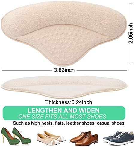 Microfiber leather heel grips with self-adhesive backing for blister prevention.