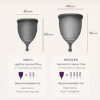 EcoBlossom silicone menstrual cup being folded for easy insertion.