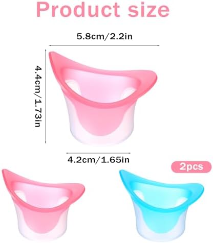 Pink and blue silicone eye bath cups for soothing tired eyes.