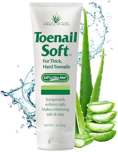 Close up of 60 percent UltraAloe nail cream packaging for easy trimming.