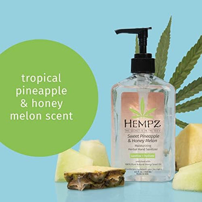 Hempz Sweet Pineapple & Honey Melon Moisturizing Herbal Hand Sanitizer, 8.5 Fl Oz - Image 3