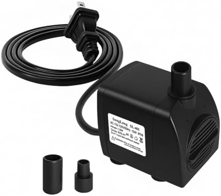 SongLong 15W water pump showing power cord and suction cups