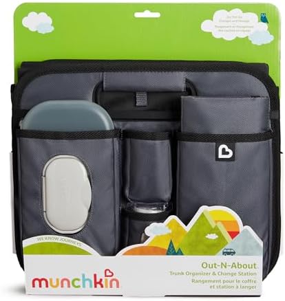 Munchkin Out-n-About Trunk Organizer for SUVs and Cars with Portable Changing Pad and Wet Baby Wipes for Diaper Changes On-the-Go, Collapsible, Grey - Image 3