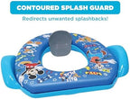 USA imported Disney toddler toilet seat showing detachable splash guard and underneath structure