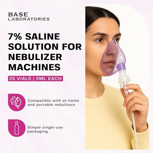 Close up of Base Laboratories 5 milliliter saline unit dose vials
