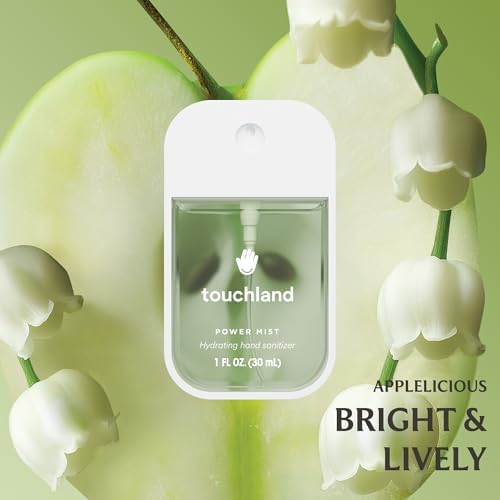 Touchland Hydrating Hand Sanitizer Spray, BLOSSOM 5 Set (Lavender, Vanilla, Rainwater, Peach, Applelicious), 1 FL. OZ. Travel Size Power Mist Sprays (Set of 5) - Image 4