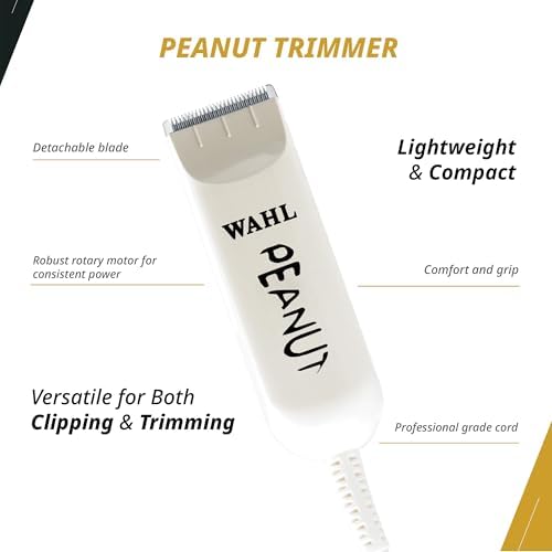 Compact Wahl peanut trimmer for precise detailing and necklines