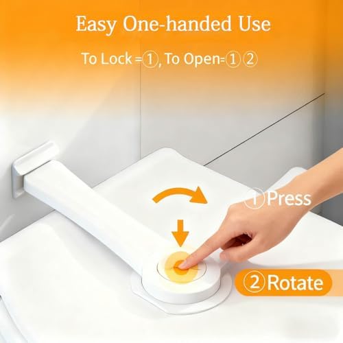 Firstblow two pack toilet locks showing both pieces side by side in a clean bathroom setting.