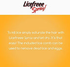 Licefreee Spray application for effective head lice and egg removal