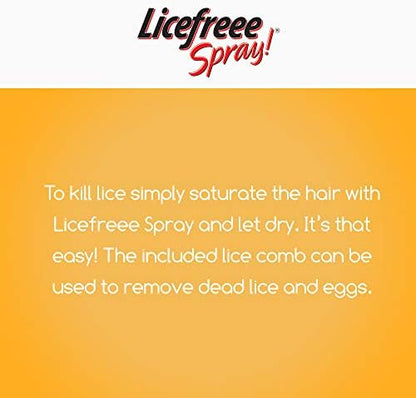 Licefreee Spray application for effective head lice and egg removal