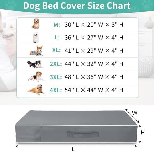 Washable large dog mattress protector with convenient side carry handle
