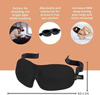 Bucky contoured eye mask showing molded cup depth for eyelashes