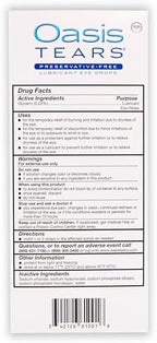 Oasis Tears OT6100 preservative free ocular lubricant packaging details