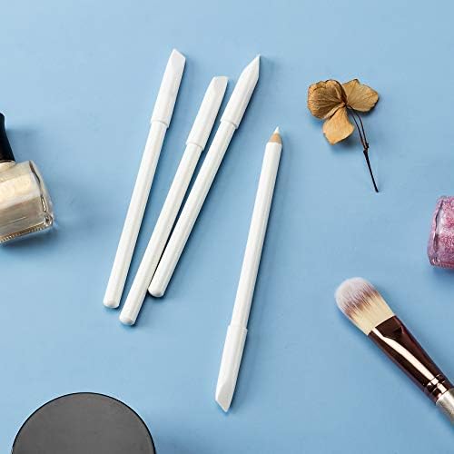 PAGOW sharpenable white cosmetic pencils illustrating the durable wood and pigment core.