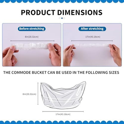 Step-by-step demonstration of removing and tying the Ynshouna elastic toilet seat cover bag for clean disposal.