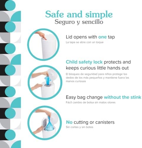 PurePail classic diaper pail child safety lock feature close up