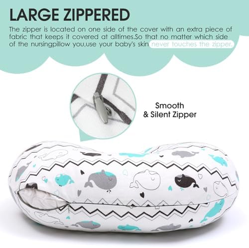 Concealed zipper feature on Brolex nursing pillow cover