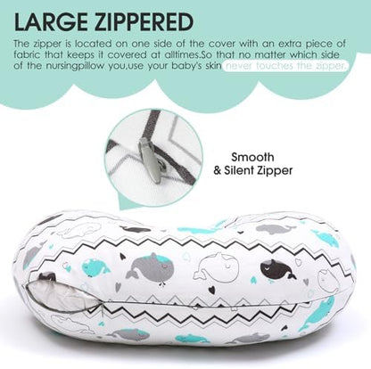 Concealed zipper feature on Brolex nursing pillow cover