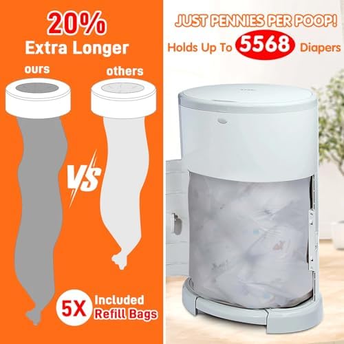 High capacity replacement liners compatible with Dekor Plus diaper disposal systems.