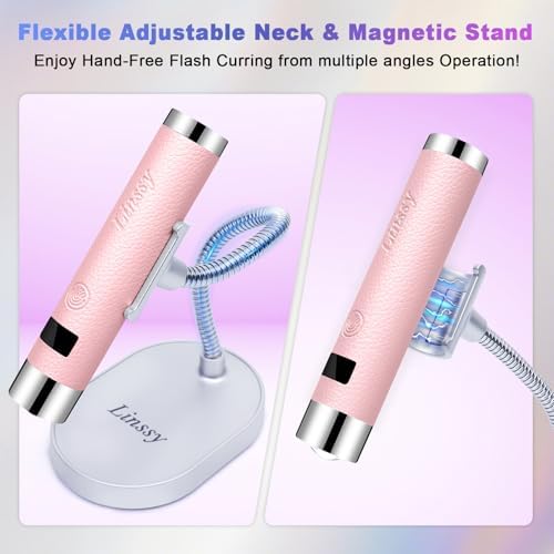 Linssy pink manicure curing light angled for nail art