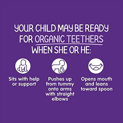 Happy Baby blueberry and purple carrot infant teether wafers close up view