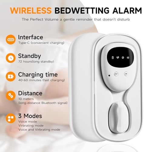 Child sleeping comfortably with the wireless transmitter for enuresis training
