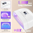 LadyMisty LED gel nail dryer interior view showcasing thirty dual lamp beads