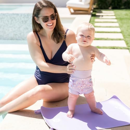 Splash About red changing mat in use by poolside